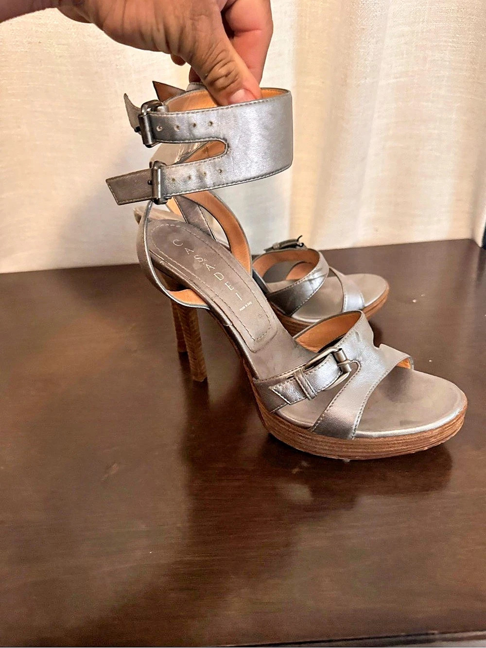 Casadei Metallic Gray Platform Heels EU 38.5